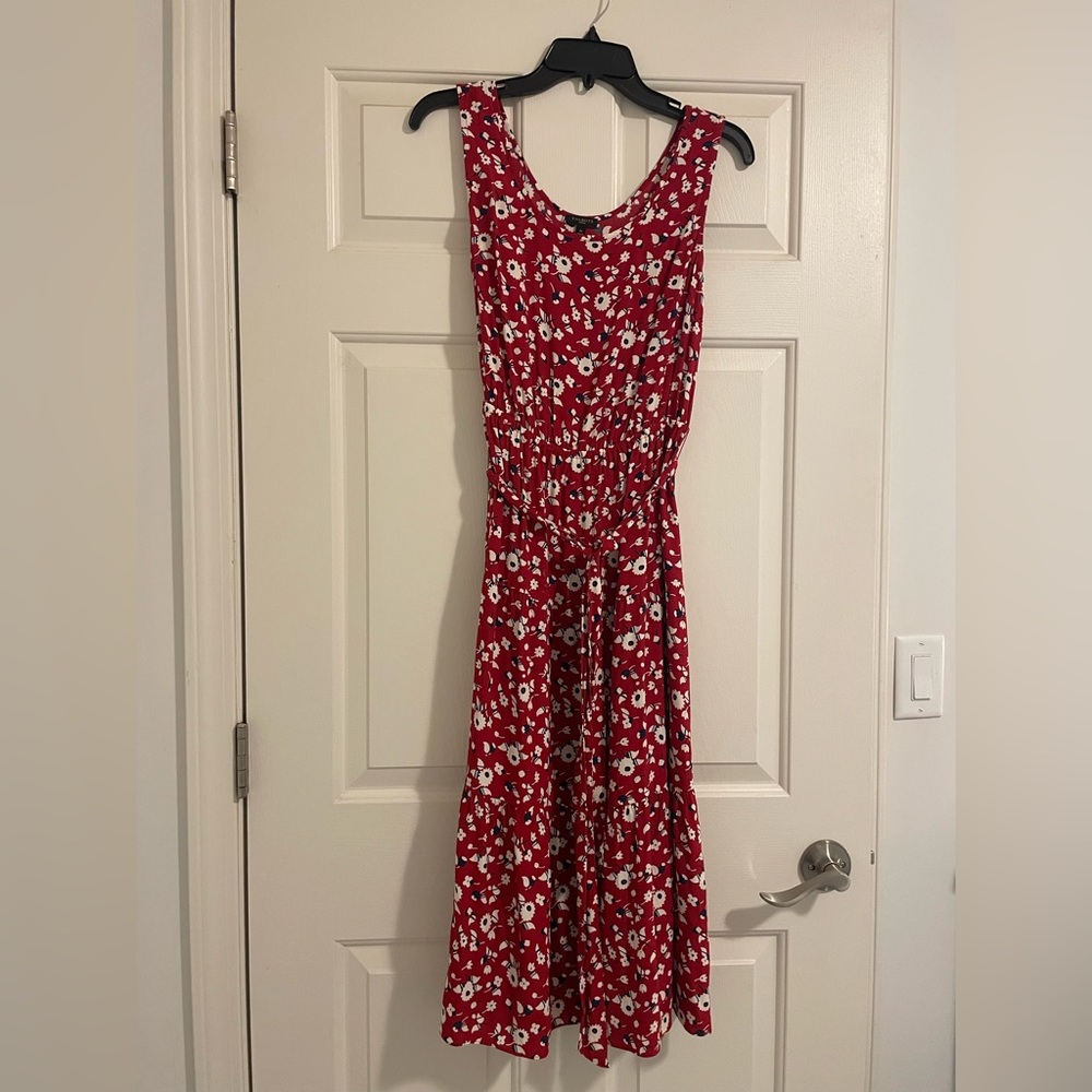 Talbots Red Sleeveless Scoop Neck Sundress